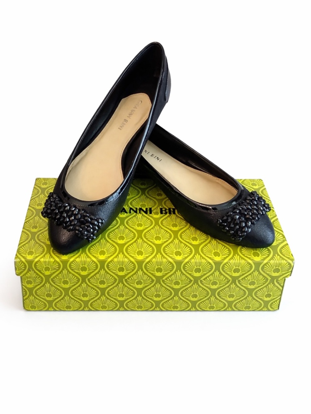 Gianni Bini Bedazzle Black Beaded Flats